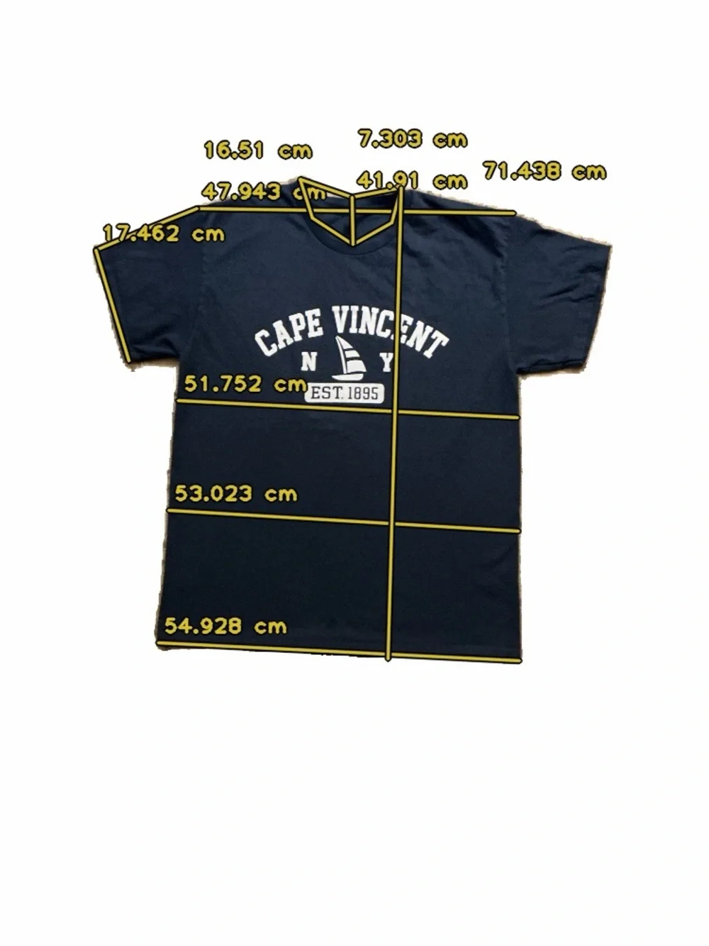 MV Sports Navy Cape Vincent, NY short sleeved T-shirt  L.